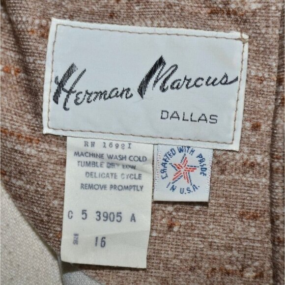 Vintage Herman Marcus Sheath Maxi Dress Size 16 3/4 Sleeve Embroidered Floral - Picture 8 of 9